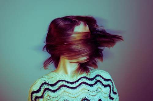 united states woman flipping her hair girl